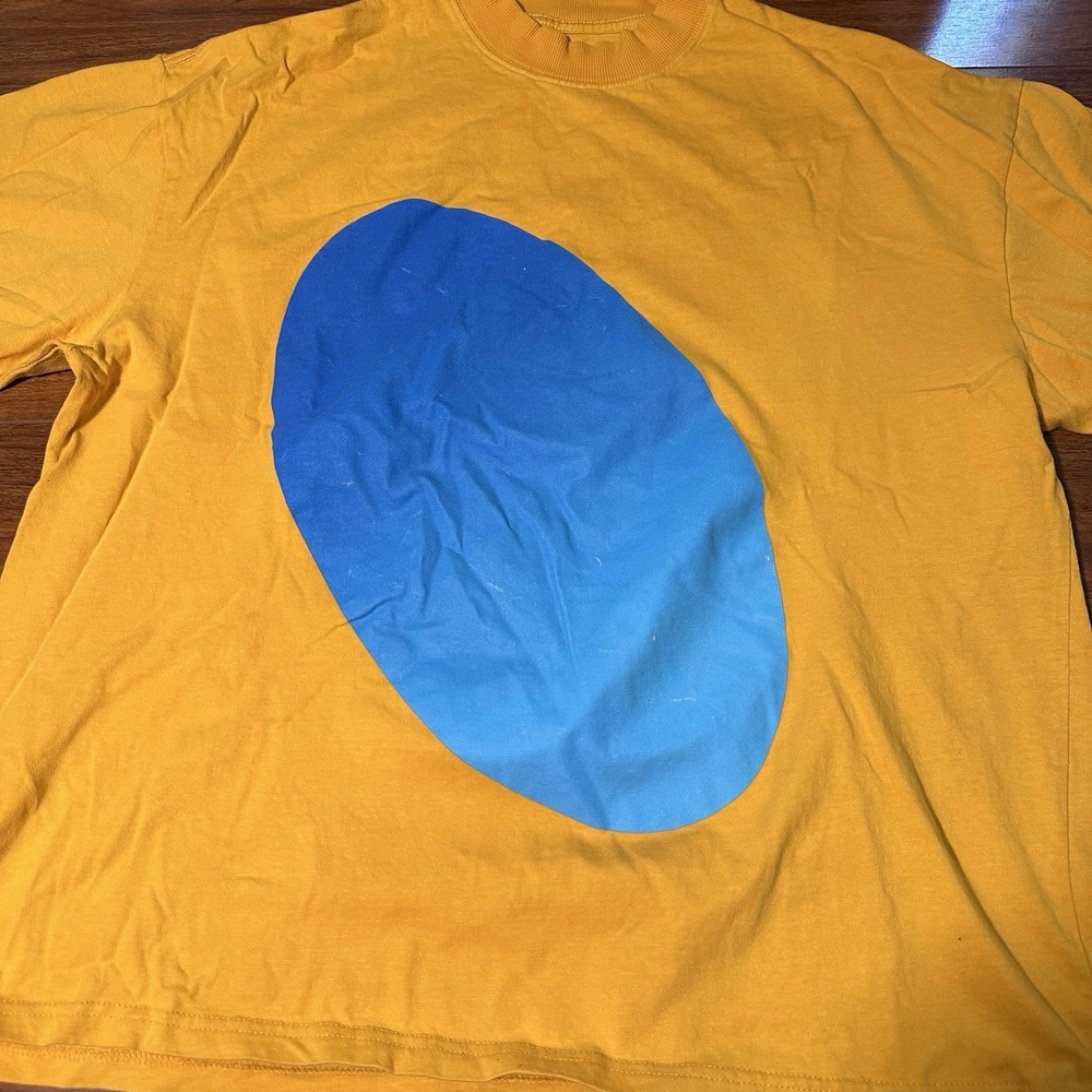Kanye West T-Shirt Mens XL Yellow Excellent Jesus Is King Puff Print Graphic - Picture 3 of 5